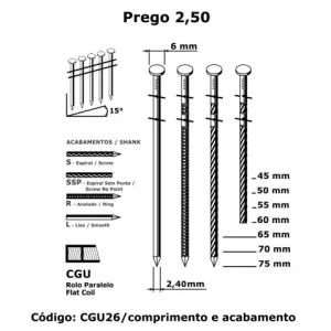 Prego Eletrosoldado 2,50 em Rolo