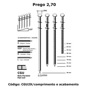 Prego Eletrosoldado 2,70 em Rolo