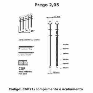Prego Eletrosoldado 2,05 em Rolo
