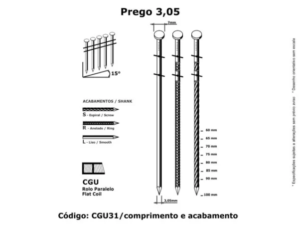 Prego Eletrosoldado 3,05 em Rolo